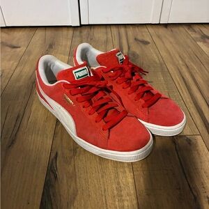 Puma Vibrant Red Sneakers with White Trim
